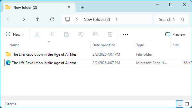 Word converts the entire document into an HTML file