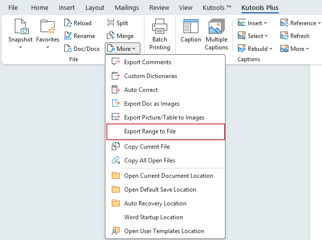 click Export Range to File