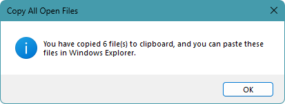 Copy successful dialog in Kutools