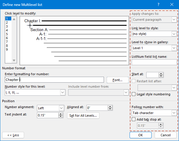 Apply and create custom multilevel Lists in Word – Step by step tutorial