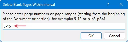 enter the target page range