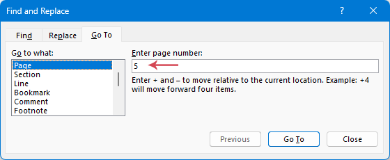 type the number of the first page you want to delete in the dialog box