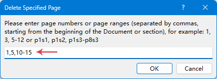 specify the options in the dialog box
