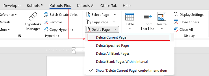 kutools-delete-current-page