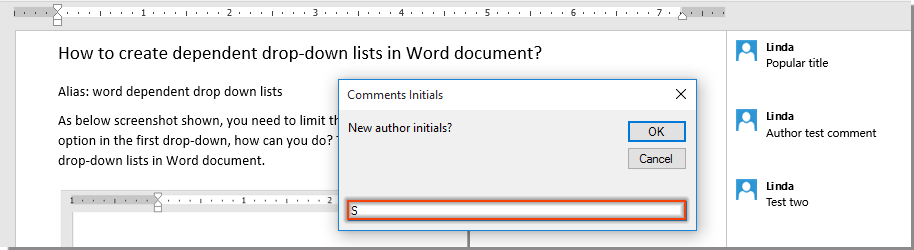 change name in comment microsoft word for mac