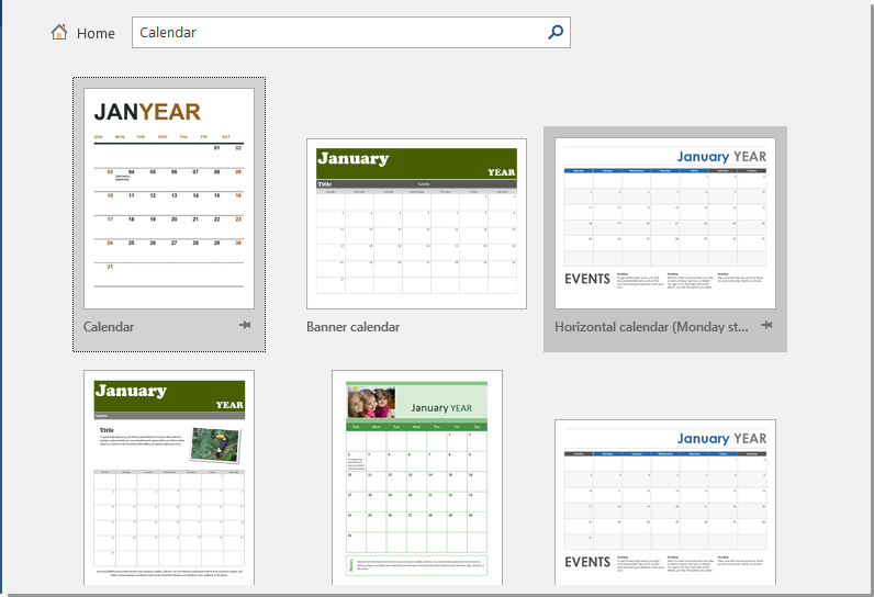 how to add calendar in word