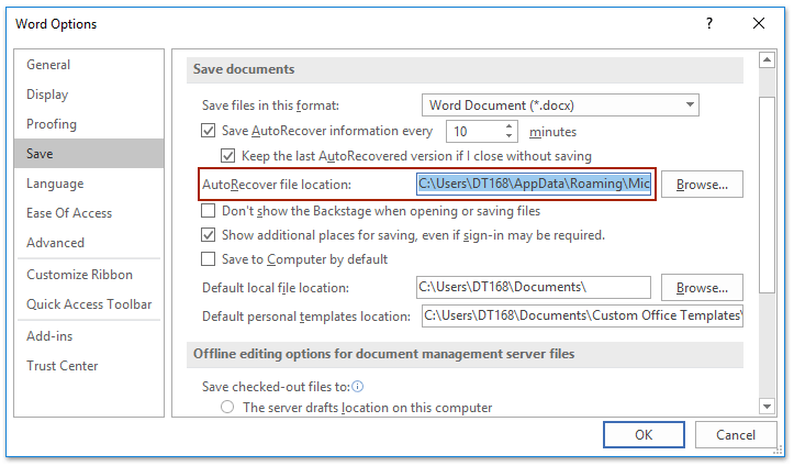 autorecover word files that were not saved