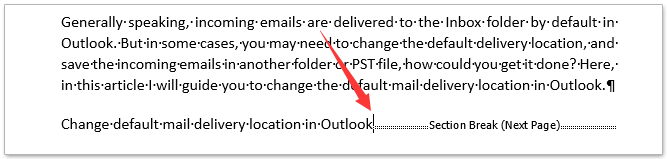 how to eliminate section breaks in word