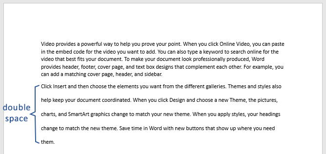 Double space in Word