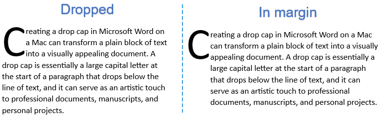 Drop cap in Word