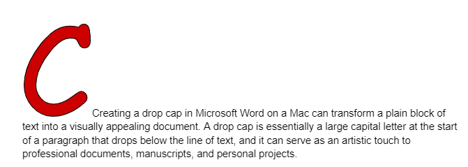 Drop cap in Word