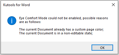 Kutools warning when custom color exists