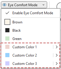 select the Custom Color 1, 2, or 3