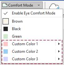 select the Custom Color 1, 2, or 3