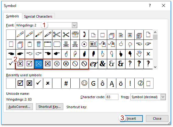 microsoft word list of symbols