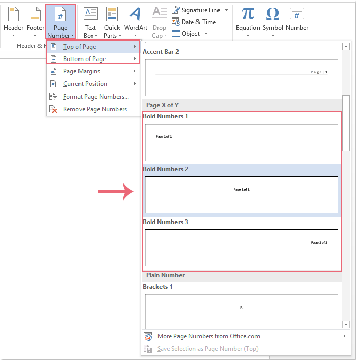 microsoft office x for mac page nmbers?