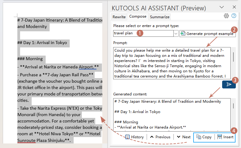 Kutools AI Assistant pane