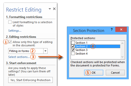 locking text in word