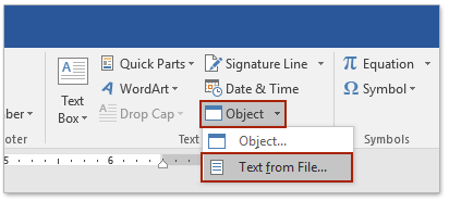 Text from File option on the ribbon