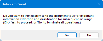 click Yes to proceed