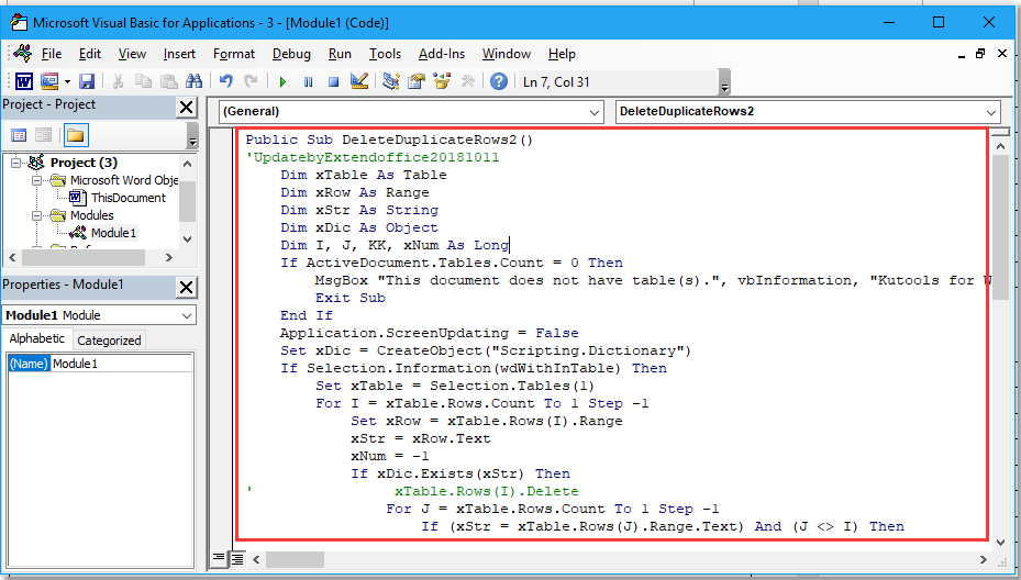 doc rimuove le righe duplicate table02