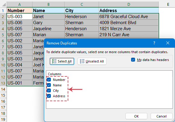 Remove Duplicates in Excel