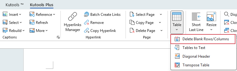 click Delete Blank Rows/Columns feature