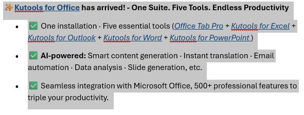 Select the text containing hyperlinks