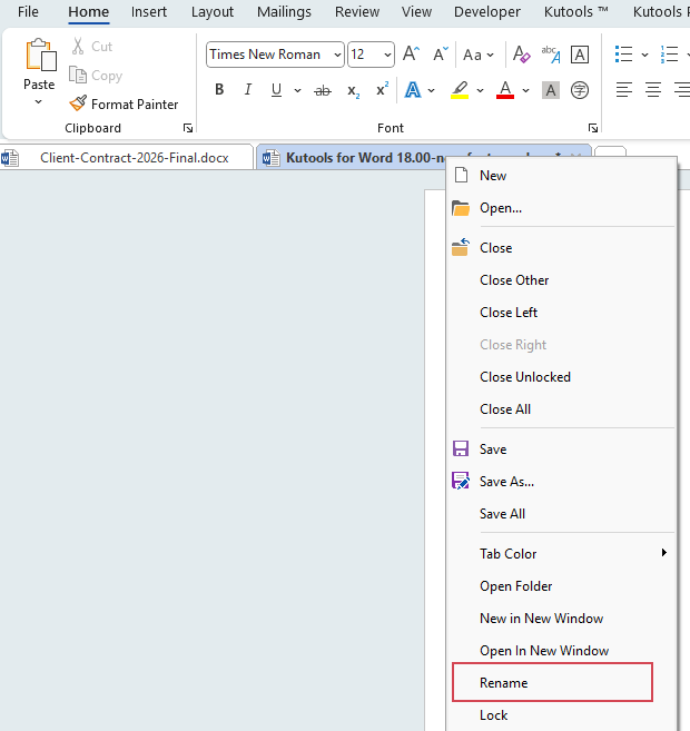 Select Rename from the context menu