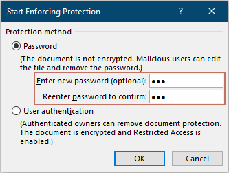 Start Enforcing Protection dialog