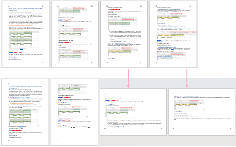 Arientation of the pages after the inserted section break are changed to landscape