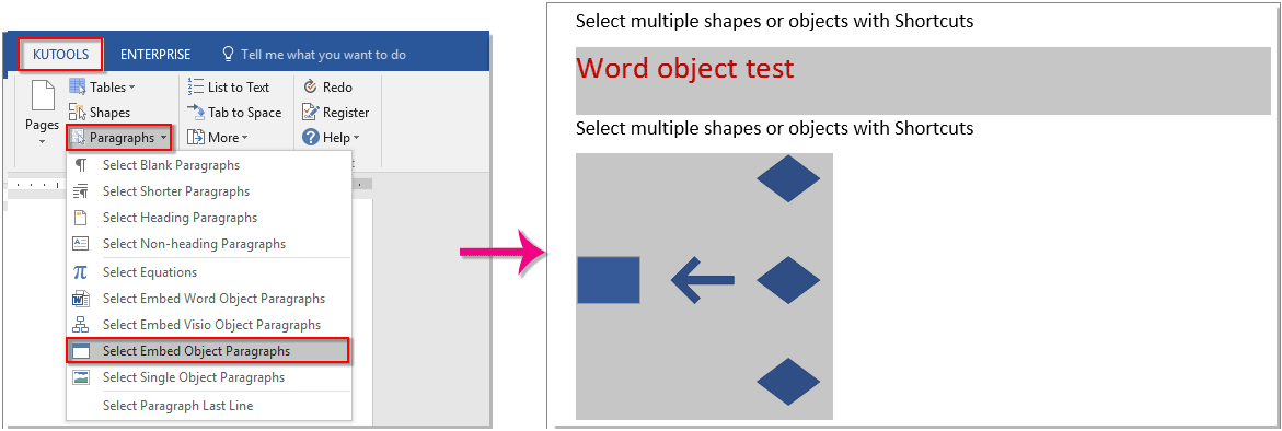 quickly select and group objects in microsoft word