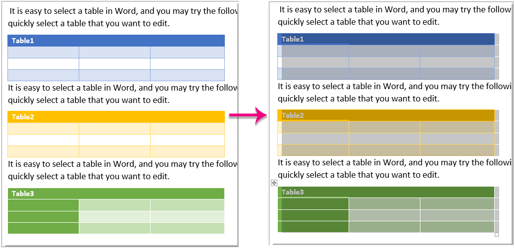 How To Select All Tables In Word