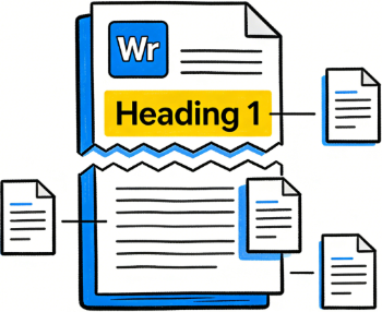 split word by heading 1