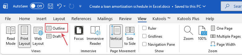 click outline layout 