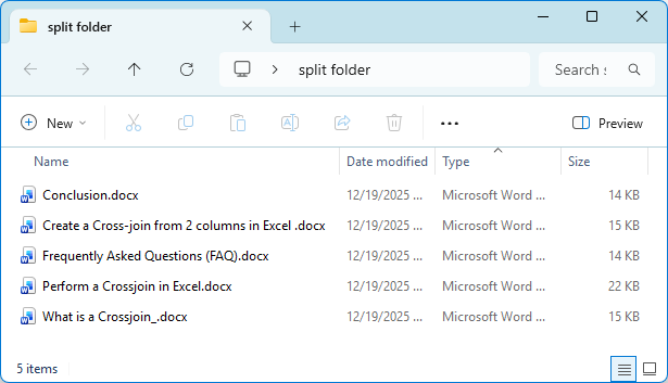 Open the folder to view the output 