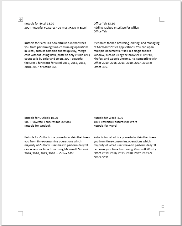 How To Split A Page To 4 Quarters In Word Document