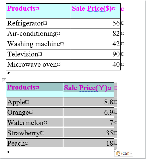 doc split table 4