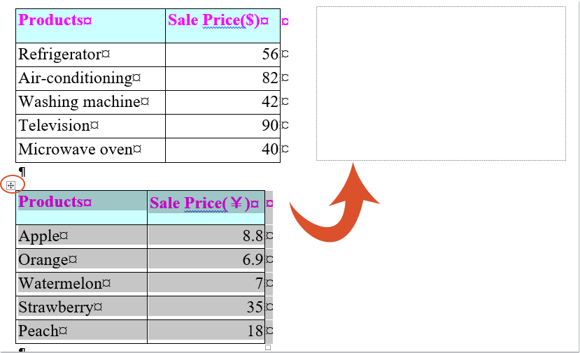 doc split table 5