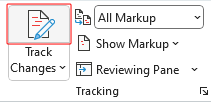 Track Changes button on the ribbon