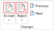 The Accept and Reject buttons