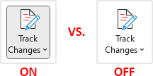 Dark background color indicates that Track Changes is enabled