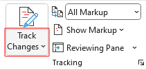 The Track Changes dropdown arrow