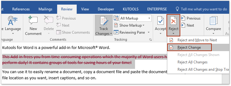 track changes in word for mac 2016 with strikethrough