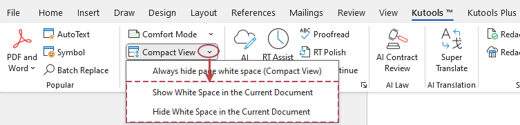 the arrow next to Compact View