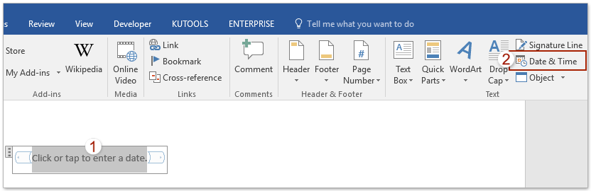 insert date picker in word for mac