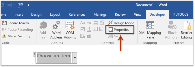 add document properties word 2016