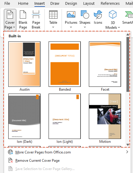 Cover Page templates