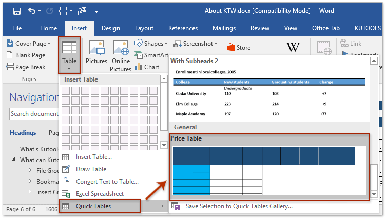 Copy the table. Quick Tables in MS Word. New Table Style excel. Quick Tables как создать в Word. Table Conversion from text.