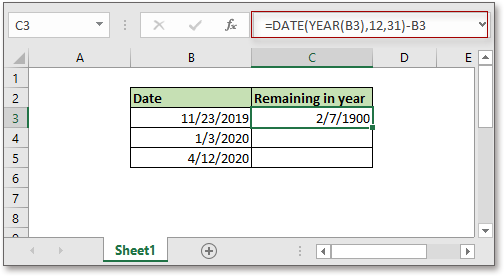 doc remaining days in year 2